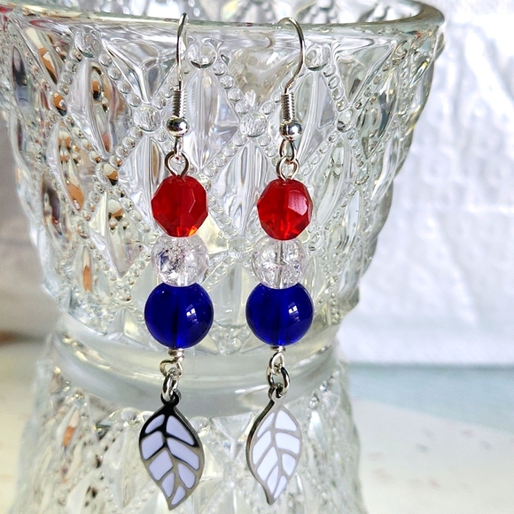 J & R Gems! Jewelry - White Leaf Earrings!
